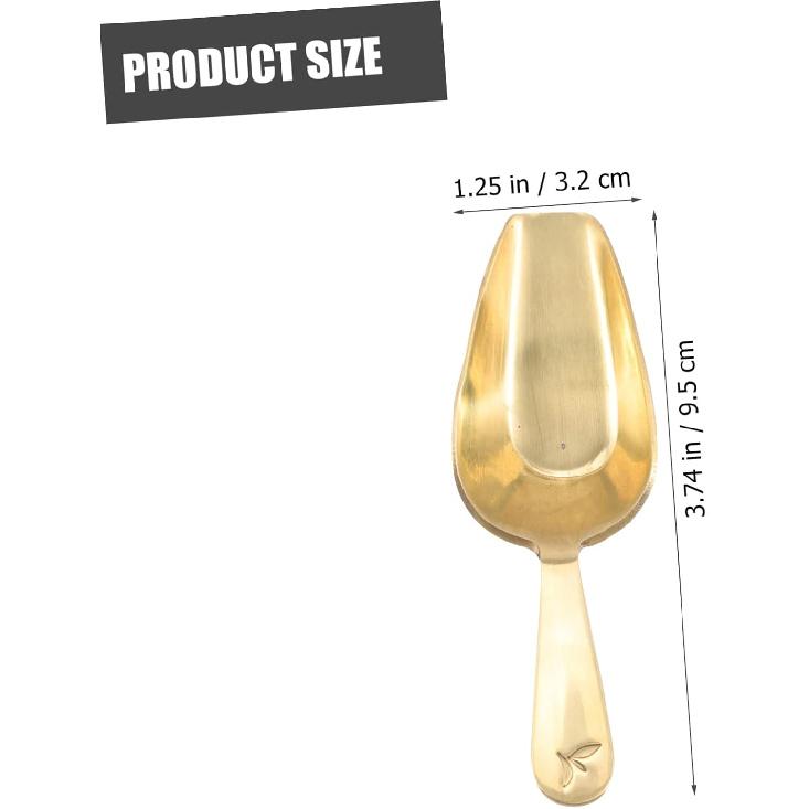 Алипис Латунная раковина Лопатка для чая Ложка для матча Мини-ложка Индивидуальные ложки для хлопьев Эспрессо Ложка для попкорна Кухонная ложка Латунная чайная ложка Ложка для зерна