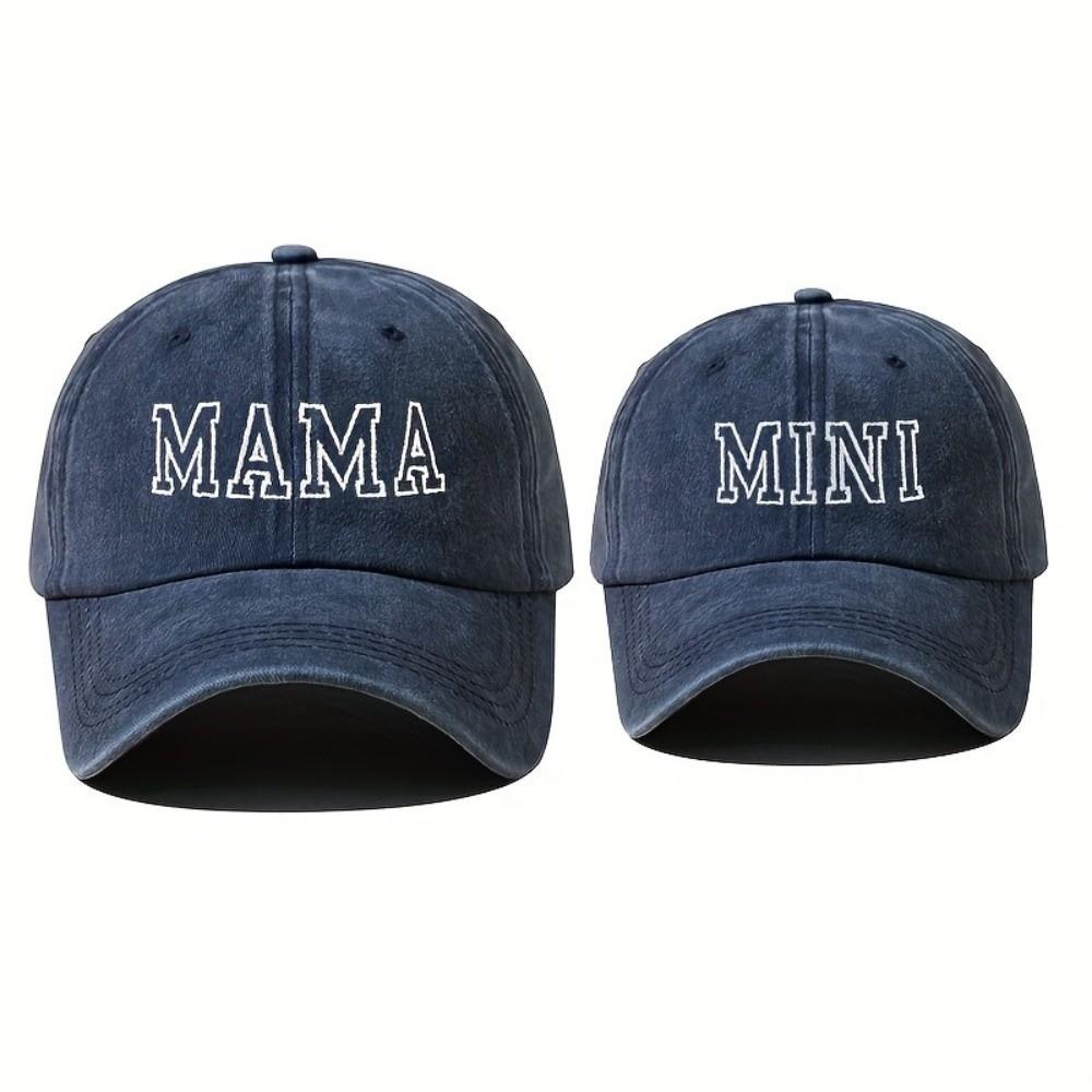Модные washed cotton MAMA MINI вышитые кепки Винтажные регулируемые бейсболки Дышащие для родителей и унисекс бейсбольные кепки