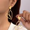2024 New Trendy Heart Pendants Women's Hanging Earrings Double-layers Love Heart Dangle Earrings Lovely Bohemian Ear Zircon
