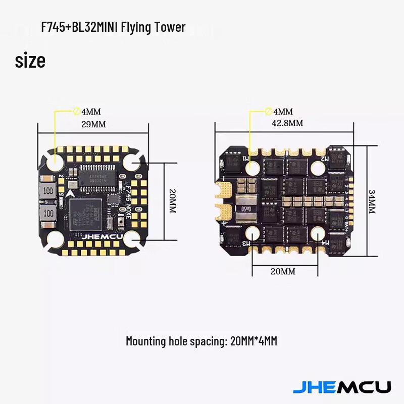 JHEMCU F745 F7 Flight Controller & ESC Stack