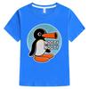Pingu Детская одежда Топы для мальчиков/девочек С коротким рукавом Спортивная Мода Уличная Одежда Комиксы Футболки с круглым вырезом