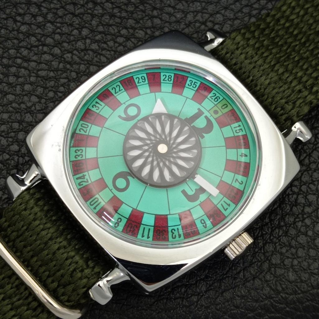 ШВЕЙЦАРСКИЕ МУЖСКИЕ ВИНТАЖНЫЕ ЧАСЫ С РУЧНЫМ ЗАВОДОМ "ПОКЕР ФЕЙС" РЕСТАВРИРОВАННЫЕ МОРСКОЙ ЗЕЛЕНЫЙ a700939-5
