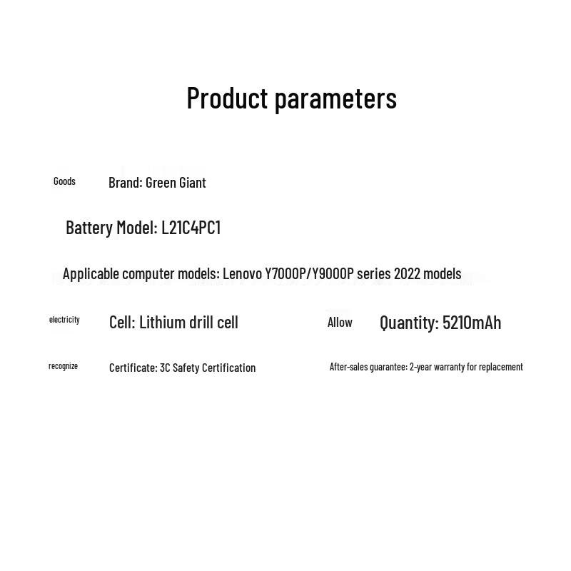llano Laptop Battery for Lenovo Legion Y7000P Y9000P (2022)