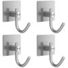 4 шт. крючки для халатов из нержавеющей стали для ванной комнаты, самоклеящийся настенный крючок, держатель для полотенец, кухонная фурнитура для ванной комнаты, многоцелевой крючок для вешалки