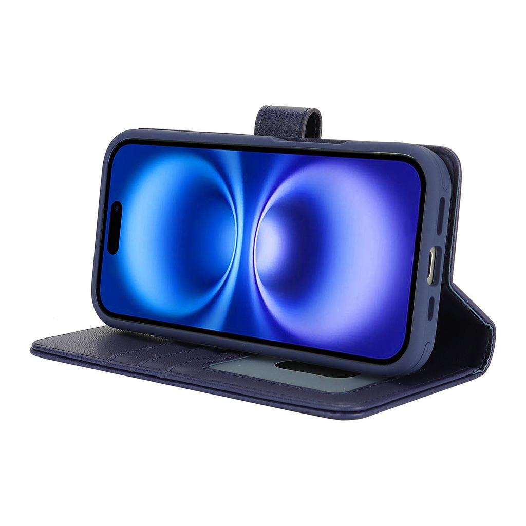 For iPhone 16 Wallet Case Compatible with MagSafe Anti-Drop Detachable PU Leather Phone Cover