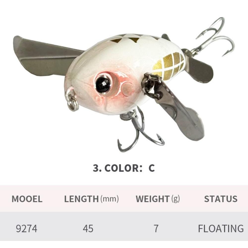 45mm Length Cicada Fishing Lure Floating Body Metal Blade Bait Cicada Lure Freshwater Fishing