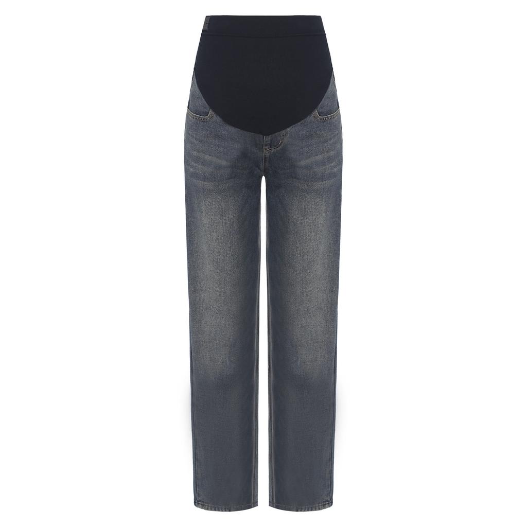 Pregnancy Essential Wide-Leg Jeans M-3XL: Stretch Denim with Adjustable Waistband & Pockets, Casual Maternity Wear