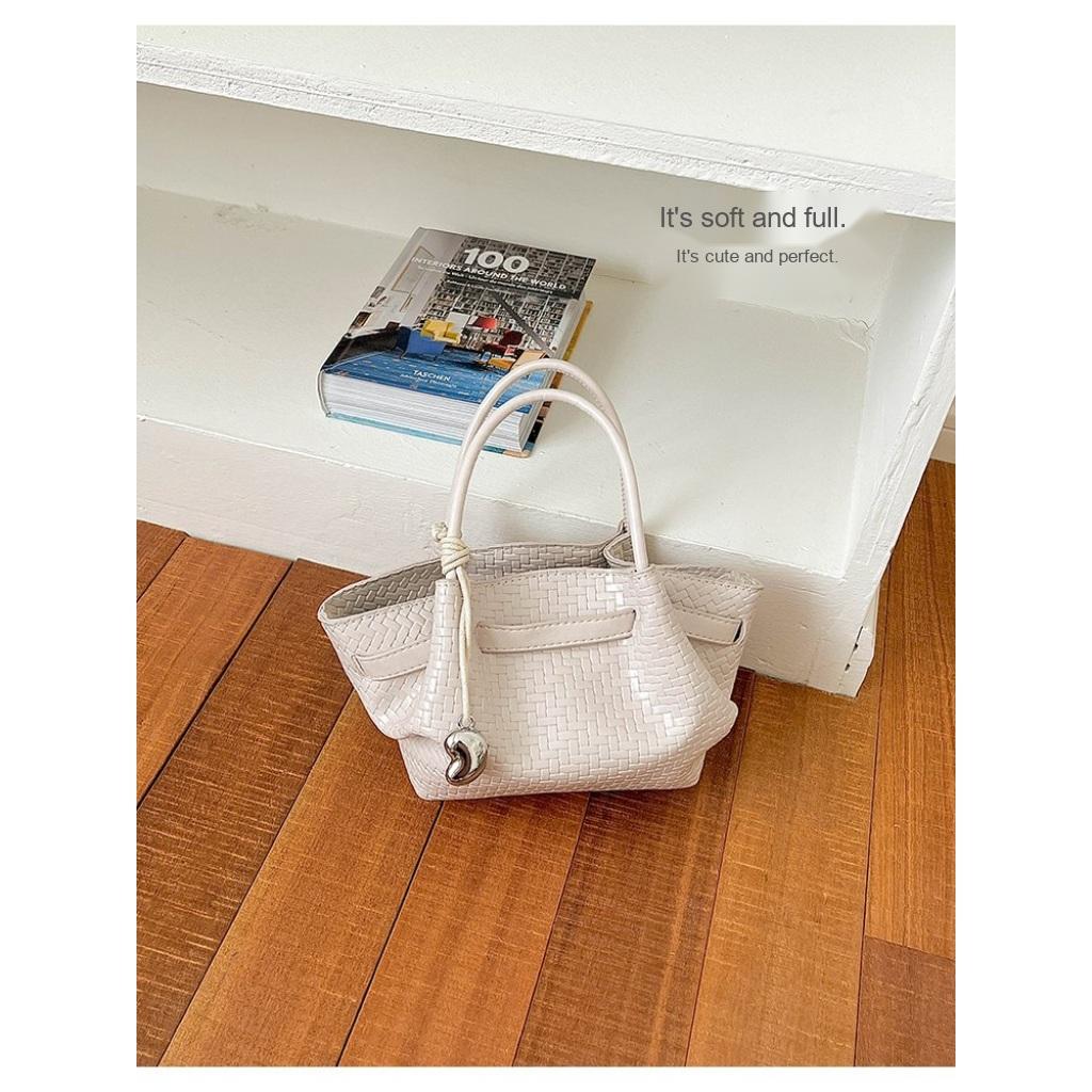 Handbag Women PU Woven Texture Adjustable Strap Daily Commute