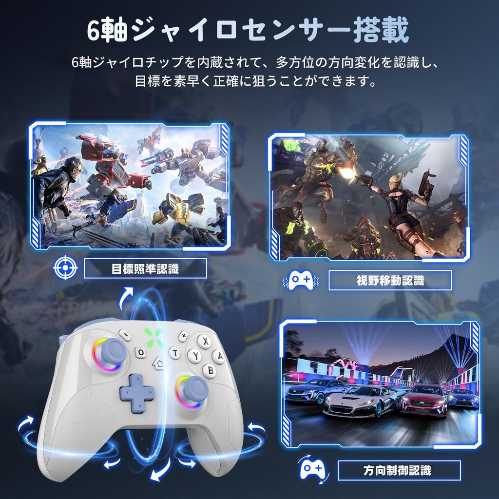 Контроллер Onefun Switch 2 Золотая награда Совместим со Switch RGB 1000 мАч Беспроводной Bluetooth Задняя макро-кнопка Турбо HD Гироскоп 20 часов непрерывной работы Pro