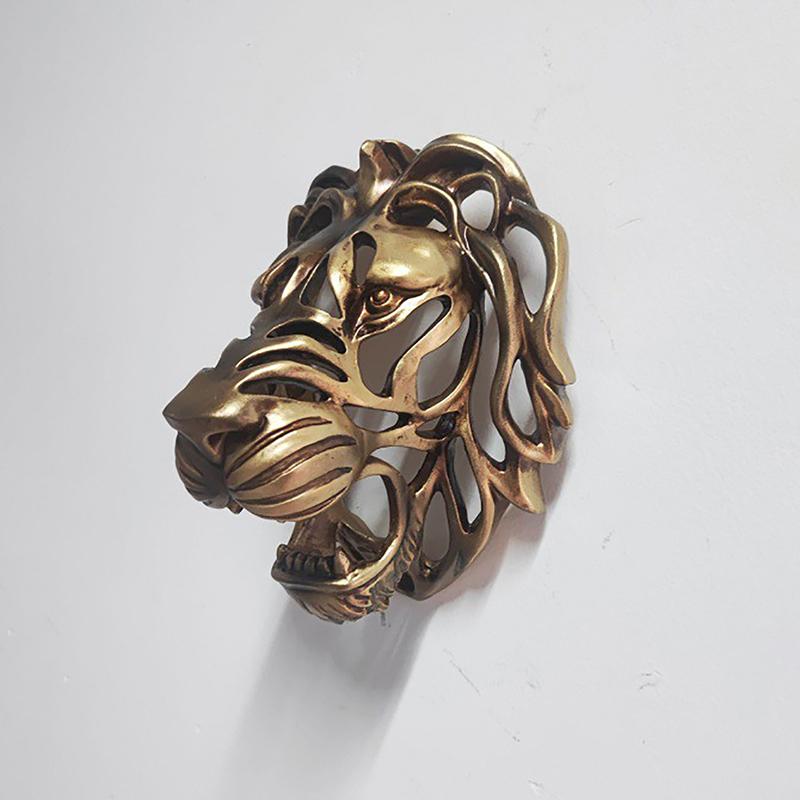 Голова льва украшения настенное искусство статуя животного смола коридор спальня комната