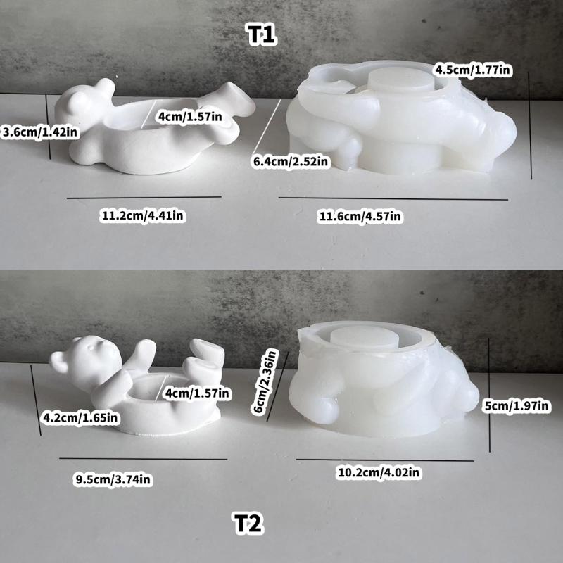 Силиконовая форма для подсвечника, форма для подставки под свечу, форма медведя, материалы для рукоделия, подходят для изготовления подсвечников.