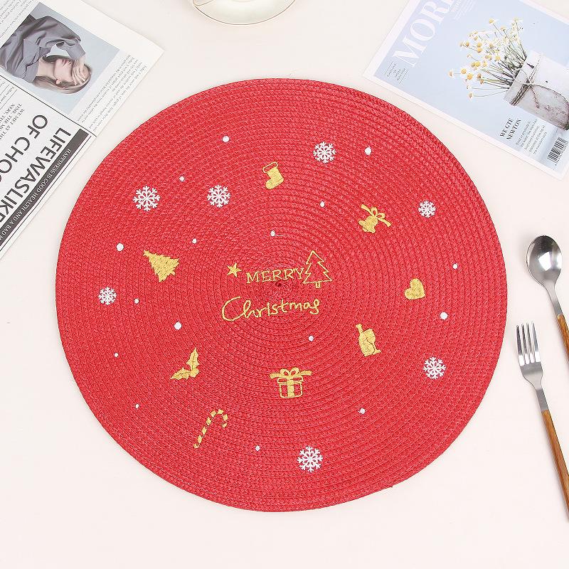 Рождественский Декор, Европейский Минимализм, Плетеный Декоративный Коврик, Круглый Изоляционный Коврик, Подставка для Стола, Коврик для Гостиной Дома, Отеля, Столовой, Коврик для Западной Кухни