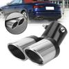 Car Exhaust Trim Muffler Pipe Tail Curved Double Outlet Car Decoration Chrome Tail Pipe Stainless Steel