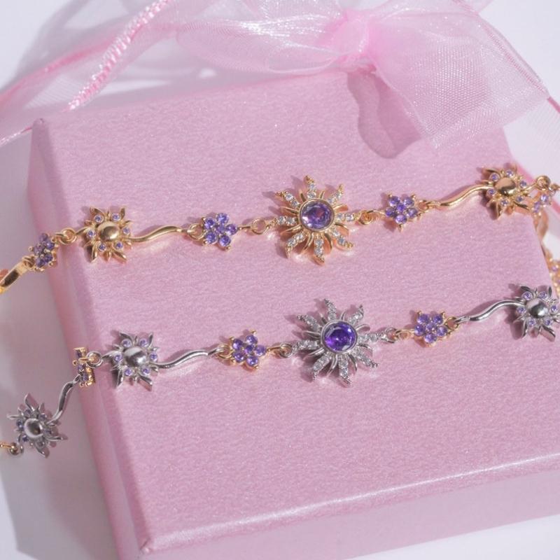 Браслет Подсолнух Браслет Солнце с Сияющим Цирконием Праздничный Подарок для Путешествий, Отпуска, Ношения на Выход Эссенциальный Предмет для Выхода в Свет