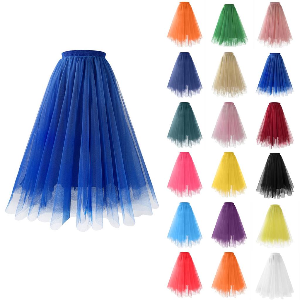 Женская повседневная однотонная сетчатая плиссированная юбка А-силуэта с высокой талией, длинная утягивающая юбка из мягкой пряжи