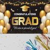 180x115cm Graduates Background Black Gold Happy Graduation Banner  School Party Decor