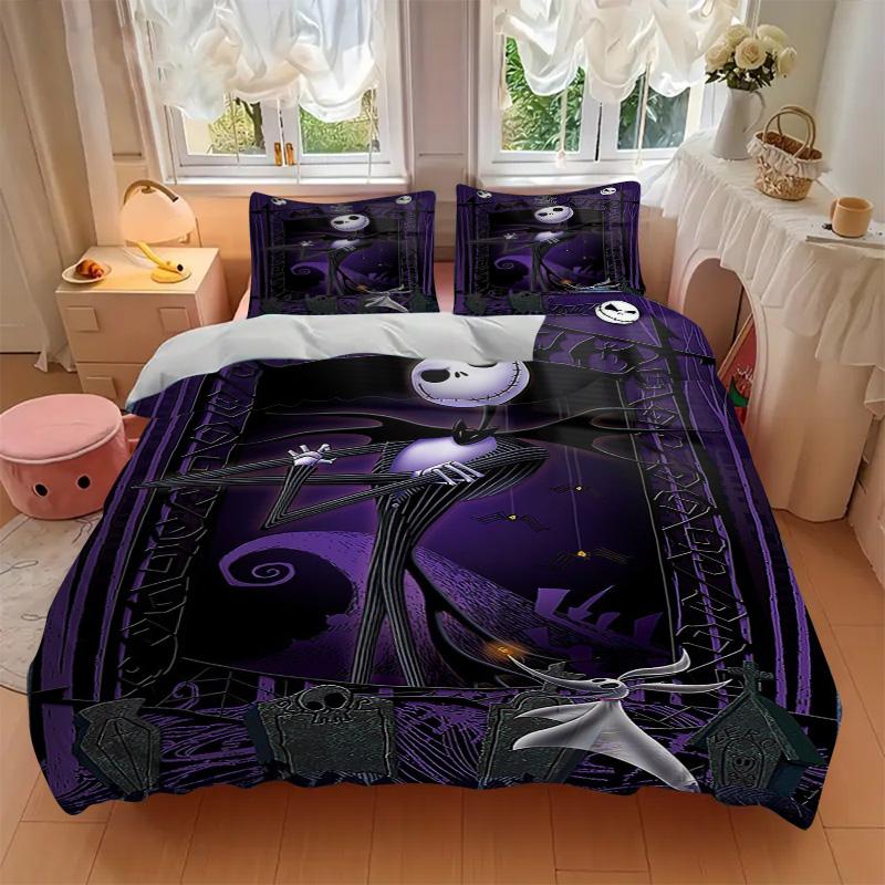 Nightmare Before Christmas Bedding 3 Piece Set Hd Print Duvet Cover Pillowcases For Teens Adult Bedroom Decoration Christmas Gift C9211597