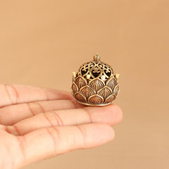 Декоративная курильница, кусок благовоний, ремесленный медный лотос, художественный держатель, домашний декор