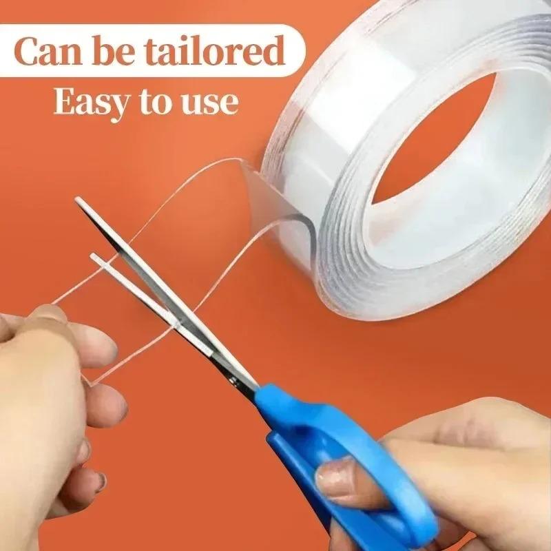 Нано Двусторонняя лента Сверхпрочная Прозрачные клейкие полоски Сильная липкая Многоцелевая Многоразовая Водонепроницаемая Монтажная лента