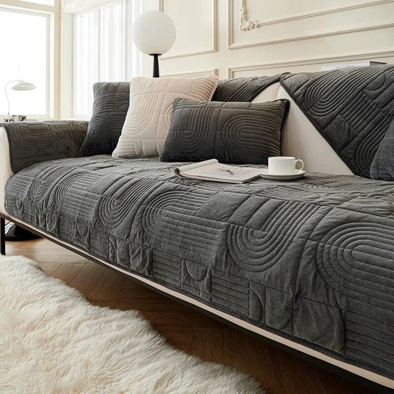 Мягкий плюшевый чехол для дивана, нескользящий чехол для дивана для гостиной, шезлонг, чехлы для дивана, универсальное L-образное угловое полотенце для дивана