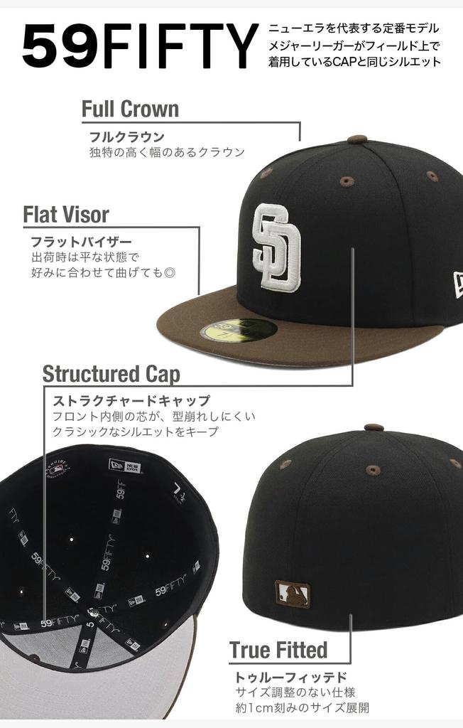 NEW ERA Cap 59FIFTY MLB ONSPOTZ Exclusive San Diego Padres Black Walnut 7 59Fifty Color Black Moss 1/8 2-Tone