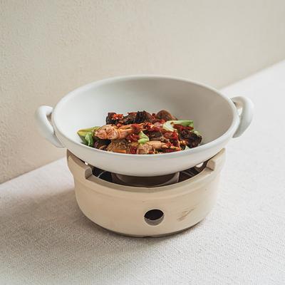 Керамическая кастрюля большой емкости, бытовая, жаропрочная, для супов и тушения, утолщенная и практичная, с ручкой, антипригарная
