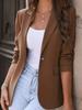 Women S Slim Fit Long Sleeve Blazer Single Button Solid Color Commute Coat