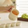 Travel tea set, one pot, four cups, outdoor camping, car travel, tea making, express guest cup, portable storage gift box.