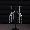 Chic Gothic Accessories 1 Pair Halloween Earrings, Spooky Skeleton Dangle Unique Costume Earrings Drop Punk Skull Articulated Jewelry for Women