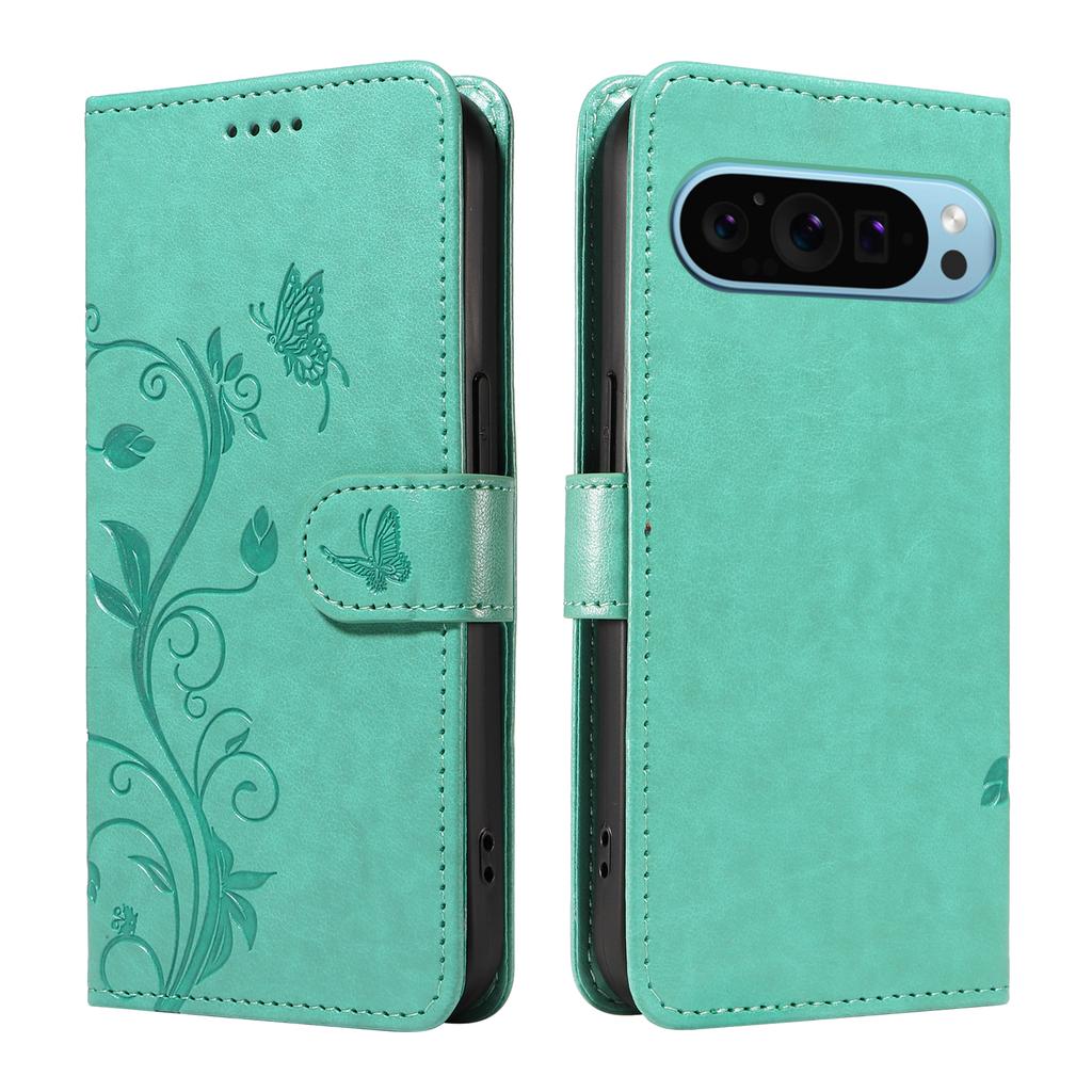 For Google Pixel 9 Pro/Google Pixel 10/Google Pixel 10 Pro/Google Pixel 9 PU Leather Cases Flower Pattern Wallet Stand Phone Cover with Strap