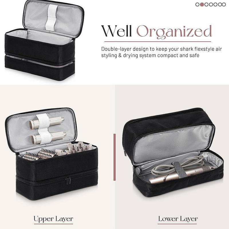 Портативный чехол для фена, водонепроницаемый, большой емкости, сумка для завивки волос, двухслойный, для Shark Flexstyle/Dyson Airwrap