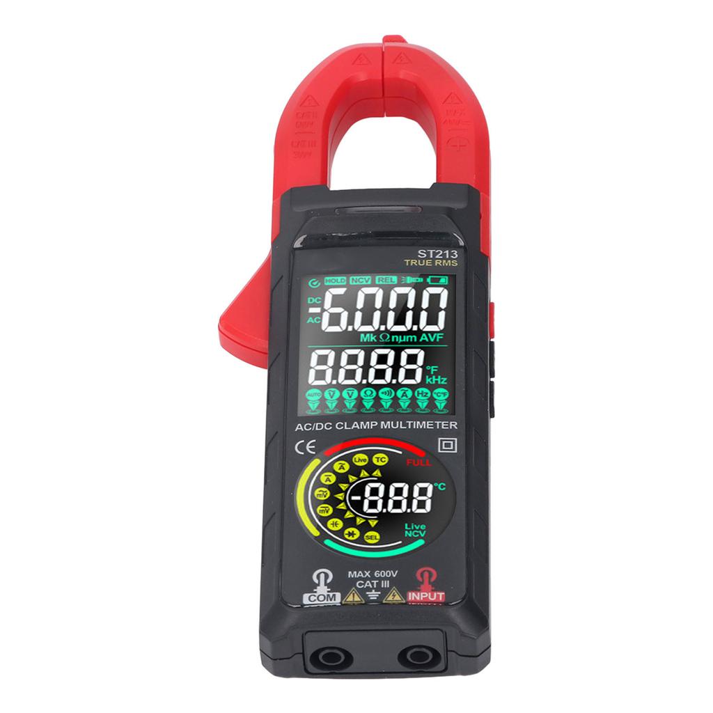Цифровой токоизмерительный мультиметр с двойным экраном NCV, тестер напряжения постоянного и переменного тока с фонариком