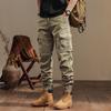 High Street Men's Overalls Versatile Washed Wear-resistant Tights Solid Color Skin-friendly Cotton Trousers Casual Pants Men's