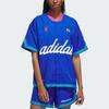 Adidas Разминочный топ Originals Hoop York City с буквенным логотипом и бейсбольным воротником, топы унисекс, синий IT9956