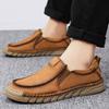 Breathable Casual Leather Shoes Split Leather Soft Bottom Shock-absorbing Men's Loafers Classic Hand-stitched Men's Shoes