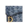 Dior Клатч SaddleOBLIQUE из металла с подвеской в виде D-логотипа, накидным клапаном, из канвы и денима, для женщин, синий