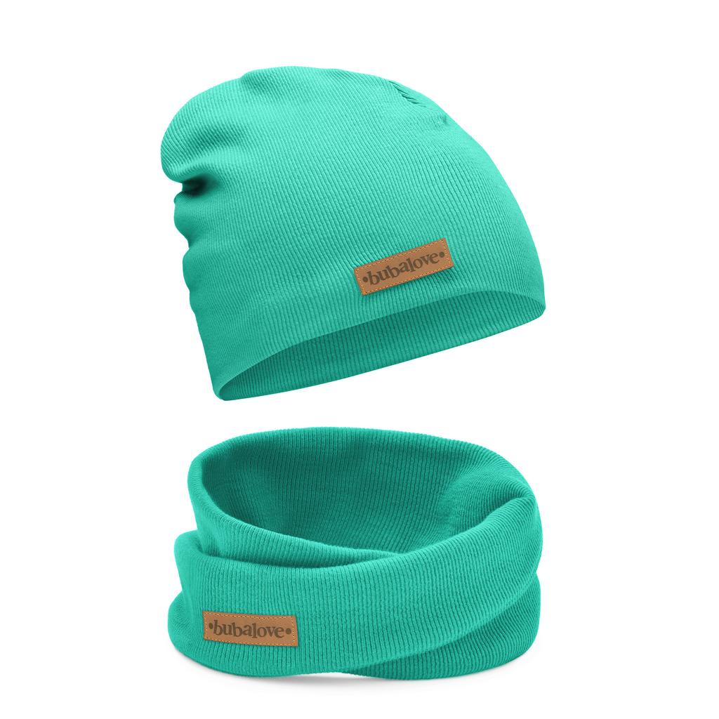 Czapka Komin Komplet Dla Chłopca Przejściowa Neozieleń 42-48 cm