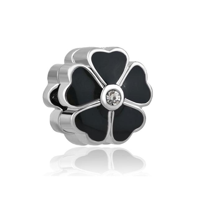 New Original Bead Alloy Love Star Flower Clip Stopper Charm Clear CZ Fit  Bracelet Bangle Necklace DIY Women Jewelry