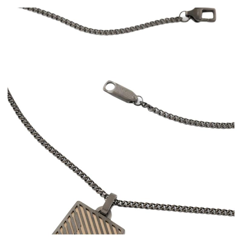 Emporio Armani simple and versatile design stainless steel necklace men's silver Silver F basic packaging-brand original box