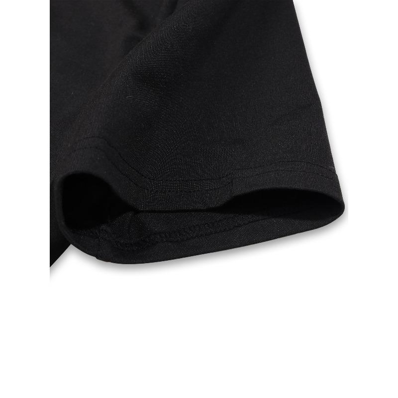 Европейский размер Темная звезда Простота | Очень универсальная для фитнес-тренировок, Футболка с круглым вырезом и принтом, Мужская одежда | Свободный крой, Обычный рукав