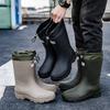 Men's Mid-calf Rain Boots. Style. Fashionable Mid-calf Outdoor Slip-resistant Water Shoes. Lightweight and Waterproof