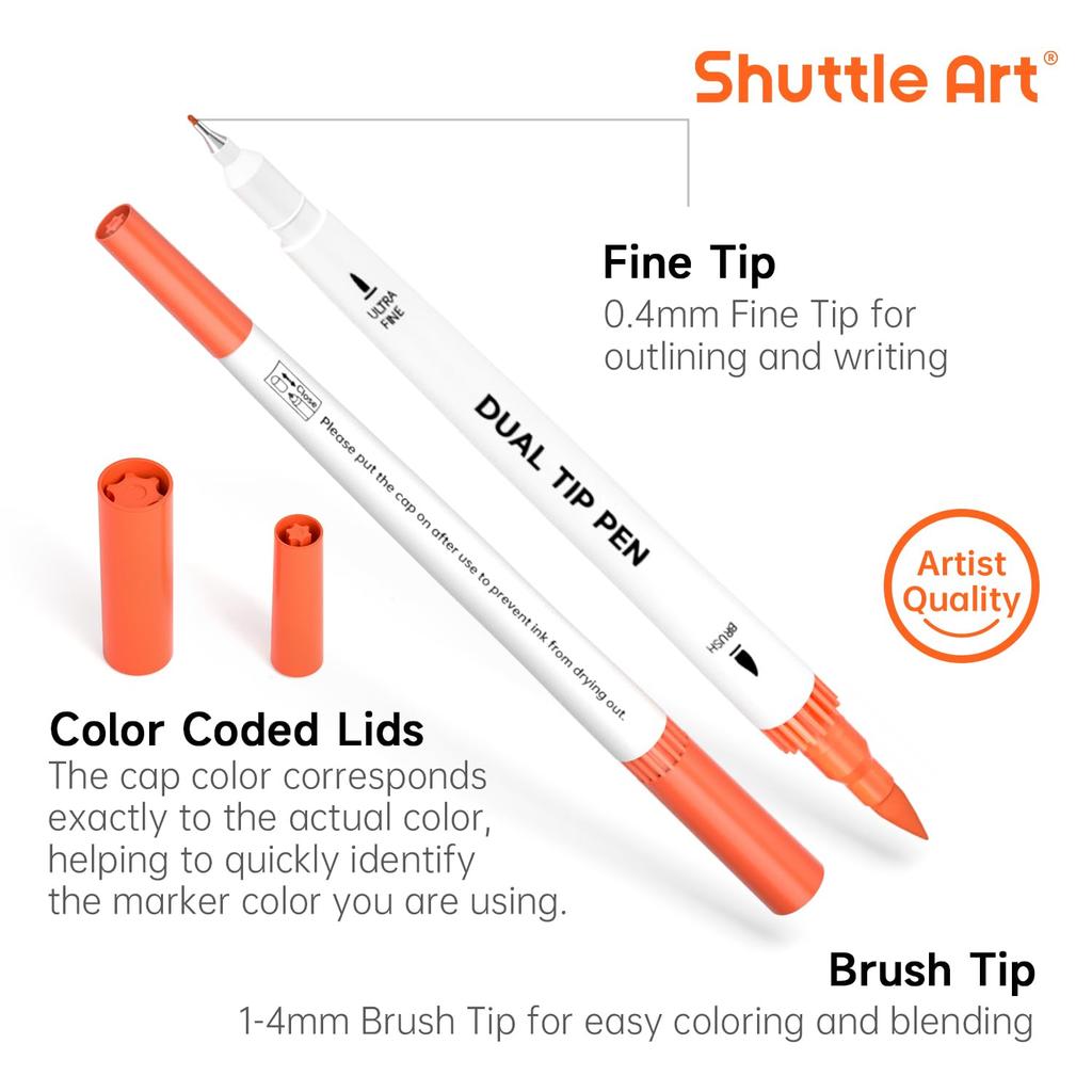 Shuttle Art Brush Pen Watercolor Brush 120 Color Set Marker Pen Watercolor Pen Twin Marker Brush Pen Ultra Fine Pen Waterproof Quick Drying