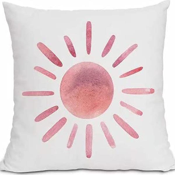 Modern Minimalist INS Rainbow Pillowcase Fresh Printed Linen Cushion Pillowcase Living Room Sofa