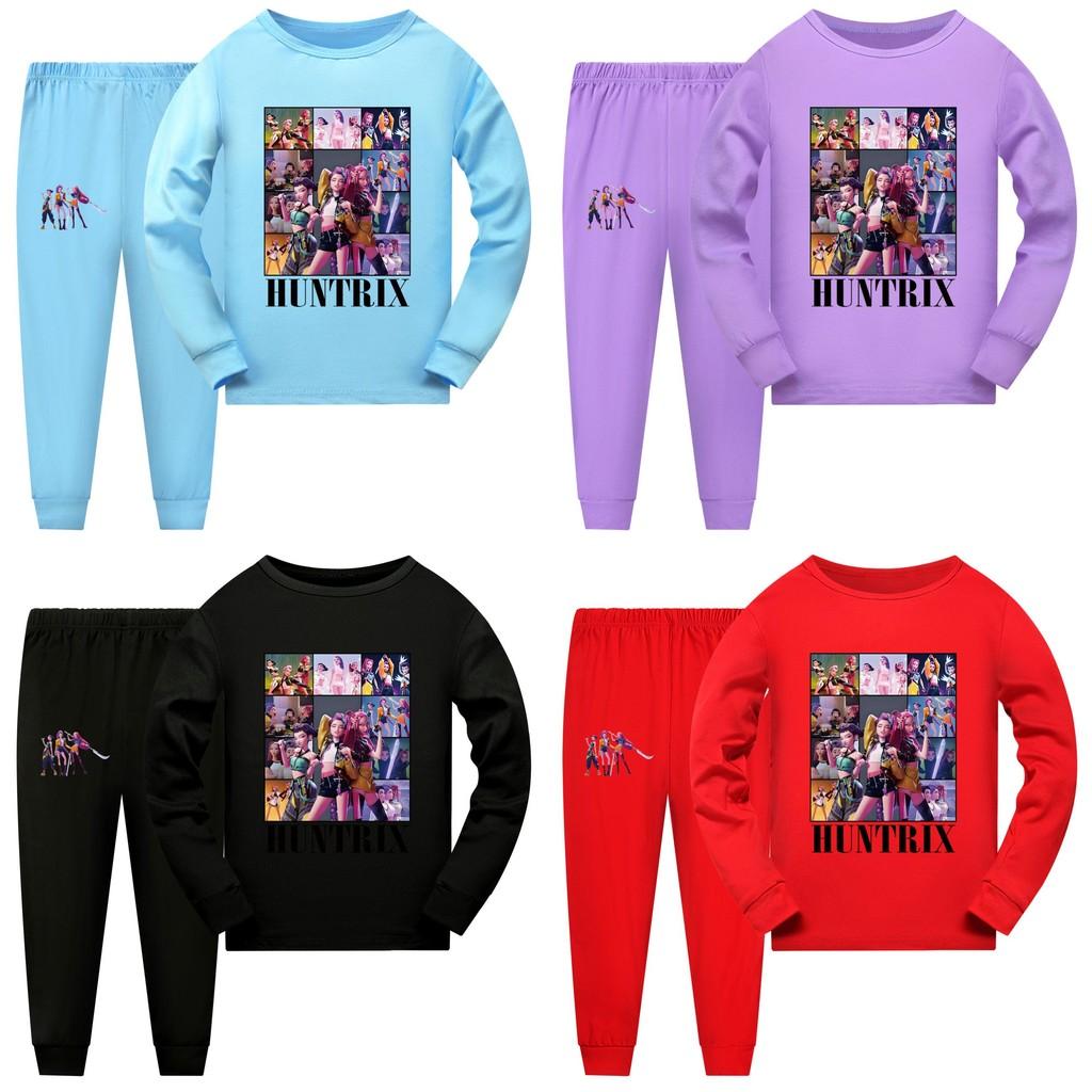 Охотники Kpop Девушка-демон Детский Комплект для пижамы с коротким рукавом и шортами Домашняя одежда