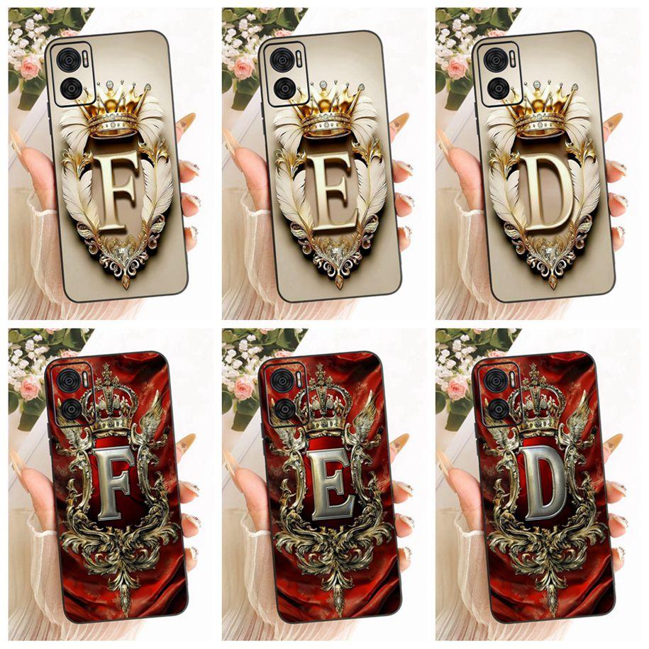 For Motorola Moto E22i E22 E22s Case Luxury Crown Letters Soft Silicone Back Cover For MotoE22 E 22 E 22i E 22s Shockproof Funda