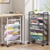 Mobile Slanted Bookshelf & Storage Cart with Wheels
