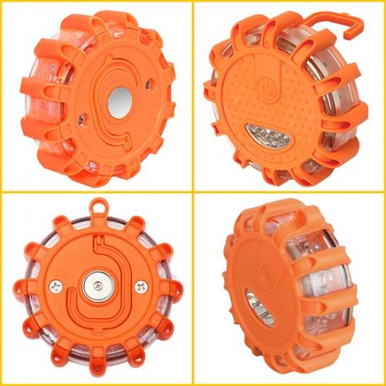 3 Safety LED Flare Disc Emergency Warning Flashing Light Roadside Strobe Beacon