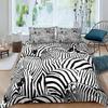 3D Комплект пододеяльника с принтом зебры Комплект постельного белья Набор из трех предметов