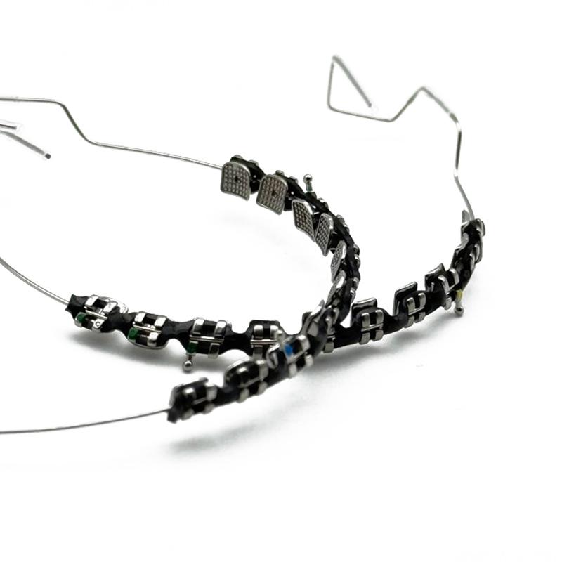 1 пара цветных брекетов стоматологические накладные брекеты с крючком временное украшение зубов с металлическими дугами лигатура для брекетов