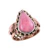 Кольцо из двухцветного серебра 925 пробы с натуральным родохрозитом S.7.5 m5j90